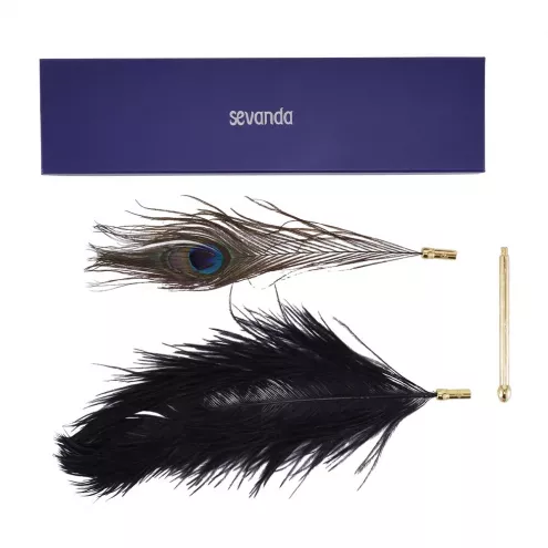 Щекоталка LOCKINK SEVANDA Natural Peacock Flirting Feather Tickler