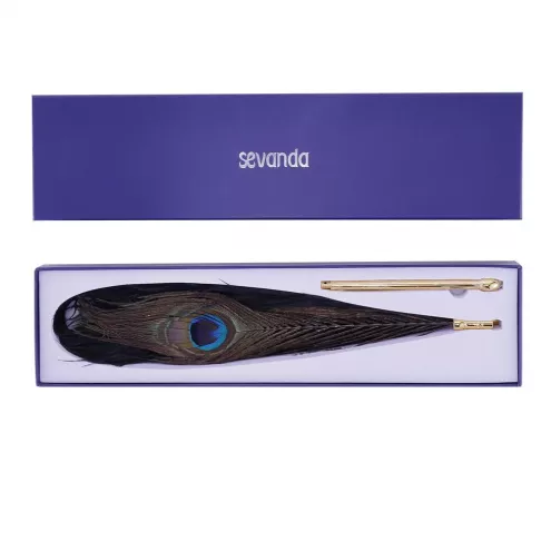 Щекоталка LOCKINK SEVANDA Natural Peacock Flirting Feather Tickler