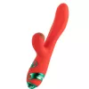 Вібратор-кролик із флогером LOCKINK SEVANDA Whip Vibrating Massage Wand - Red & Green