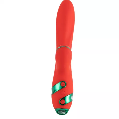 Вібратор-кролик із флогером LOCKINK SEVANDA Whip Vibrating Massage Wand - Red & Green