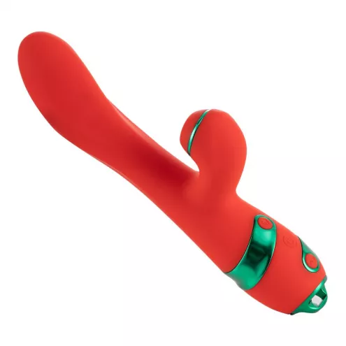 Вібратор-кролик із флогером LOCKINK SEVANDA Whip Vibrating Massage Wand - Red & Green