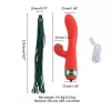 Вібратор-кролик із флогером LOCKINK SEVANDA Whip Vibrating Massage Wand - Red & Green