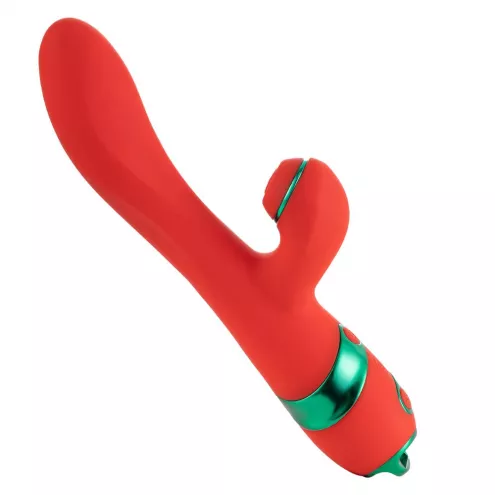 Вібратор-кролик із флогером LOCKINK SEVANDA Whip Vibrating Massage Wand - Red & Green