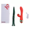 Вібратор-кролик із флогером LOCKINK SEVANDA Whip Vibrating Massage Wand - Red & Green