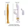 Вибратор-кролик с флоггером LOCKINK SEVANDA Whip Vibrating Massage Wand - White & Golden