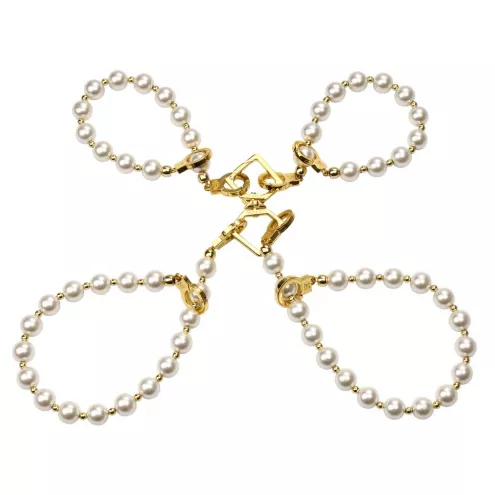 Перлинні наручники та поножі LOCKINK Pearl Handcuffs & Anklecuffs