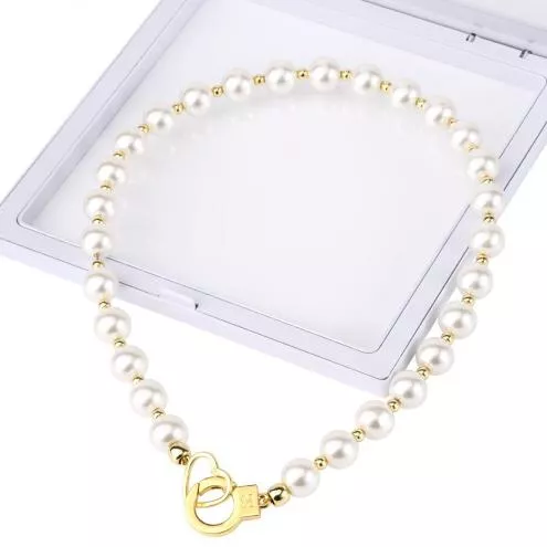Перлинний нашийник з повідцем LOCKINK Pearl Collar & Leash Set