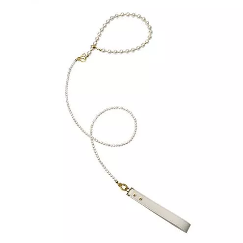 Перлинний нашийник з повідцем LOCKINK Pearl Collar & Leash Set