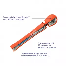 Вибромассажер Fun Factory VIM Vibrating Wand sunrise orange, супермощный и легкий, до 6 часов работы - 3