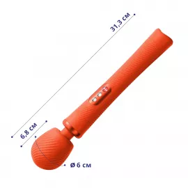 Вибромассажер Fun Factory VIM Vibrating Wand sunrise orange, супермощный и легкий, до 6 часов работы - 8