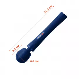 Вибромассажер Fun Factory VIM Vibrating Wand midnight blue, супермощный и легкий, до 6 часов работы - 5