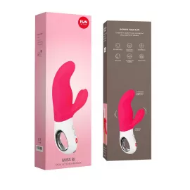 Вібратор-кролик Fun Factory MISS BI pink/white, 2 незалежні мотори, діаметр 4,2 см - 6