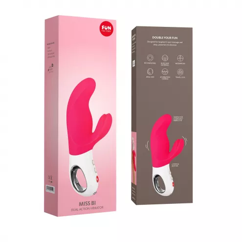 Вібратор-кролик Fun Factory MISS BI pink/white, 2 незалежні мотори, діаметр 4,2 см