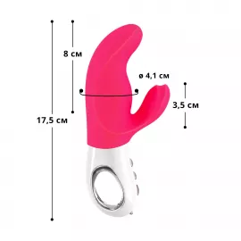Вібратор-кролик Fun Factory MISS BI pink/white, 2 незалежні мотори, діаметр 4,2 см - 7