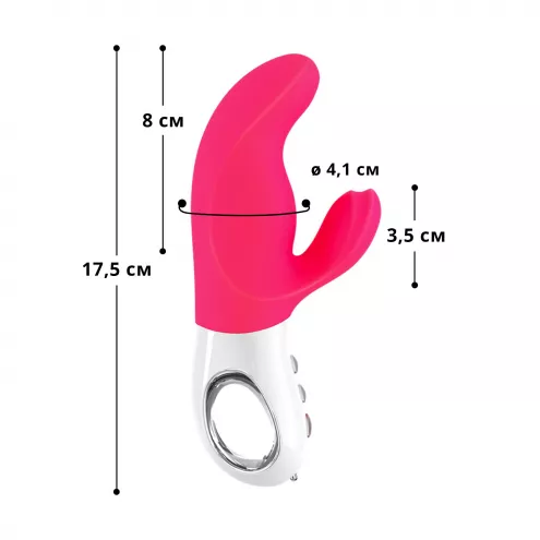 Вібратор-кролик Fun Factory MISS BI pink/white, 2 незалежні мотори, діаметр 4,2 см