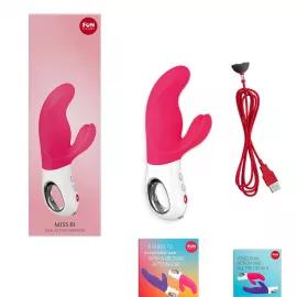 Вібратор-кролик Fun Factory MISS BI pink/white, 2 незалежні мотори, діаметр 4,2 см - 3