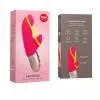 Міні вібратор-кролик зі стимулюючою стрічкою Fun Factory AMORINO pink/neon yellow, знімна стрічка