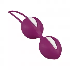 Вагинальные шарики Fun Factory SMARTBALLS DUO, бордово-белые, 2 шт - 1