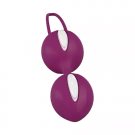Вагинальные шарики Fun Factory SMARTBALLS DUO, бордово-белые, 2 шт - 4