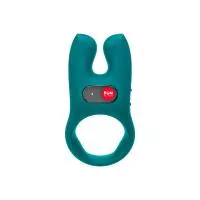 Эрекционное виброкольцо с двойной стимуляцией клитора Fun Factory NŌS deep sea blue, 2 мотора