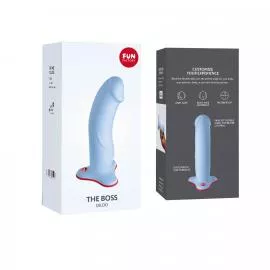 Фаллоимитатор Fun Factory THE BOSS STUB, нежно-голубой, реалистичная текстура - 5