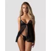 Сорочка бебі-дол Obsessive Blomentis babydoll thong, XL/2XL, мереживний ліф, стрінги в комплекті