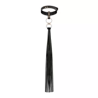 Нашийник з флоггером Rosy Gold - Collar with Flogger - Black