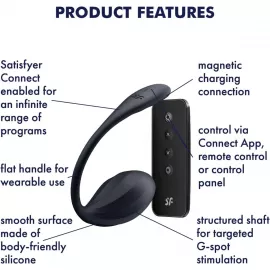 Виброяйцо Satisfyer Ribbed Petal Connect App Black - 6