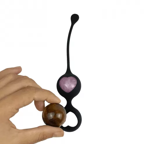 Вагинальные шарики Adrien Lastic Harmony Stones, полудрагоценные камни, 2 держателя