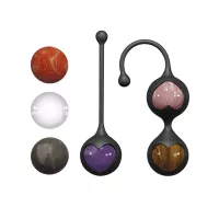 Вагинальные шарики Adrien Lastic Harmony Stones, полудрагоценные камни, 2 держателя
