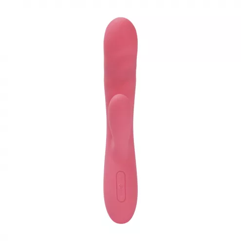 Вибратор-кролик Svakom Avery Strawberry Pink с двигающимся стволом, движение вперед-назад