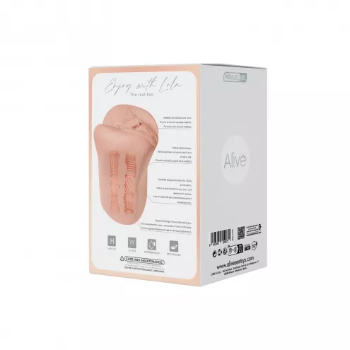 Мастурбатор-вагина + попка Alive Lola Super Realistic Masturbator L Flesh, два канала, реалистик