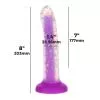 Фалоімітатор, що світиться в темряві ADDICTION Rave 8 Glow in the Dark Dildo Purple Confetti
