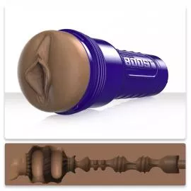 Мастурбатор-вагина Fleshlight Boost Bang Medium Dark Flesh, плавающие кольца Turbo Tech - 4