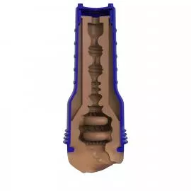 Мастурбатор-вагина Fleshlight Boost Bang Medium Dark Flesh, плавающие кольца Turbo Tech - 7