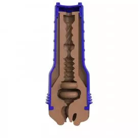 Мастурбатор-ротик Fleshlight Boost Blow Medium Dark Flesh, плавающие кольца Turbo Tech - 4