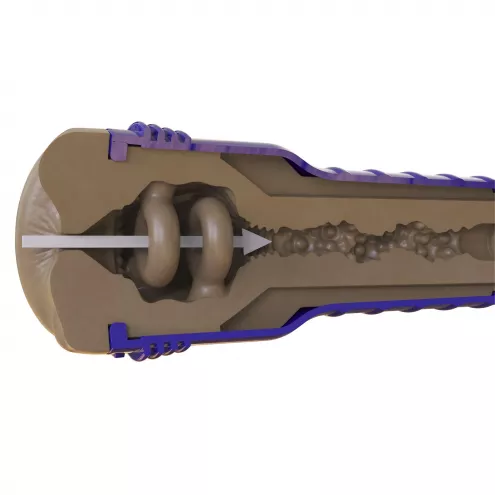 Мастурбатор-попка Fleshlight Boost Blast Female Medium Dark Flesh, плаваючі кільця Turbo Tech