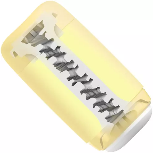 Мастурбатор TENGA PUFFY Custard Yellow, ультрам'який матеріал, багаторазовий, наскрізний