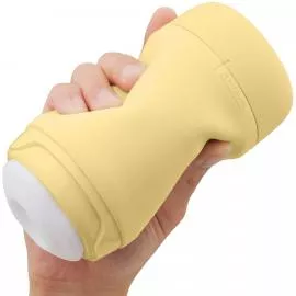 Мастурбатор TENGA PUFFY Custard Yellow, ультрамягкий материал, многоразовый, сквозной - 6