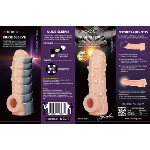 Насадка на член Kokos Nude Sleeve NS 002 М