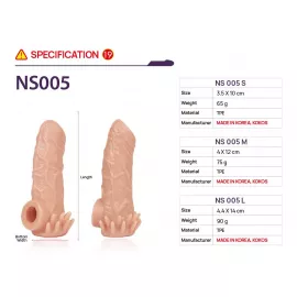 Насадка на член Kokos Nude Sleeve NS 005 M - 3