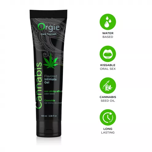 Лубрикант на водній основі Orgie Lube Tube Cannabis, 100 мл, з олією насіння конопель