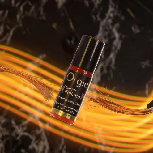 Блеск для губ с эффектом вибрации Orgie Electric Fellatio Lips Gloss, 10 мл, вкус фруктового ассорти