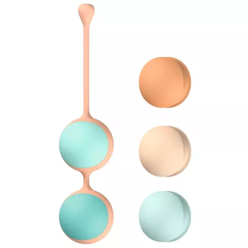 Вагинальные шарики Liebe Kewos — Peach/Mint, 5 шариков в комплекте