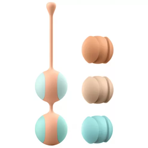 Вагинальные шарики Liebe Kewos — Peach/Mint, 5 шариков в комплекте