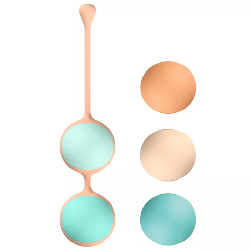 Вагинальные шарики Liebe Kewos — Peach/Mint, 5 шариков в комплекте