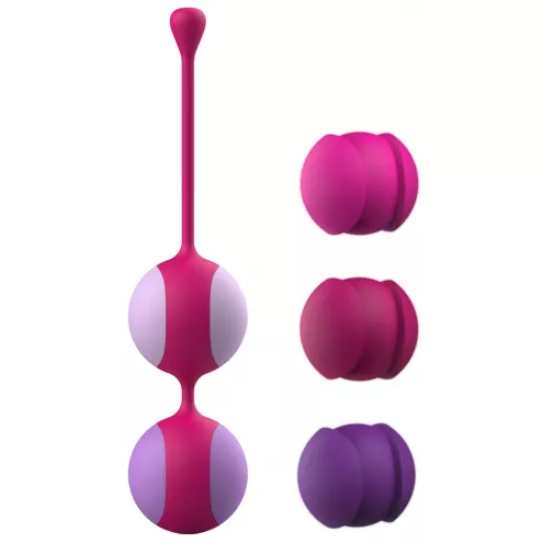 Вагинальные шарики Liebe Kewos — Cerise/Candy Violet, 5 шариков в комплекте
