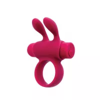 Эрекционное виброкольцо S Pleasures Premium Rabbit Ring, розовое, со съемной вибропулей и ушками
