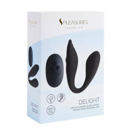 Двойной вибратор S Pleasures Premium Delight, черный
