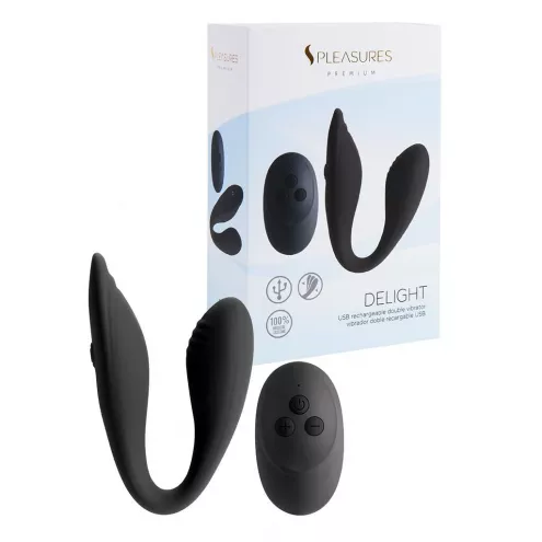Двойной вибратор S Pleasures Premium Delight, черный
